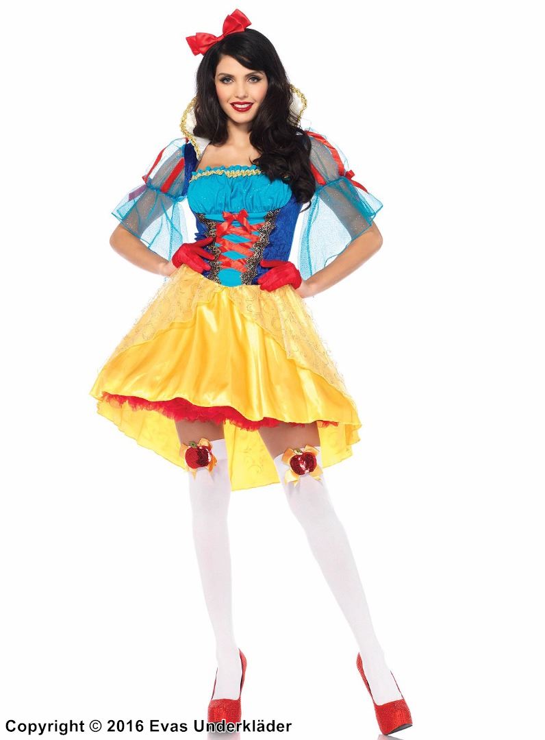 Snow White, costume dress, lacing, velvet, stay up collar
